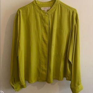 Michael Kors button front cropped long sleeve top